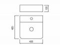 Vasque 42x42 cm, en cramique blanc - COUNTER TOP 1004