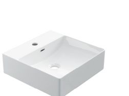 Vasque 42x42 cm, en céramique blanc - COUNTER TOP 1004