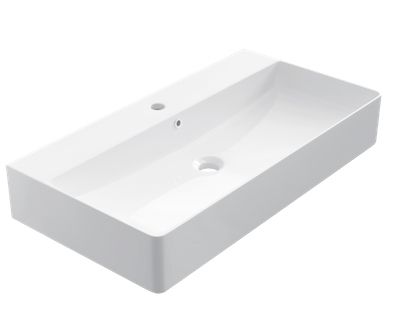 Vasque 42x80 cm, en cramique blanc - COUNTER TOP 1010