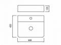 Vasque 42x50 cm, en cramique blanc - COUNTER TOP 1005