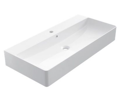 Vasque 42x90 cm, en cramique blanc - COUNTER TOP 1011