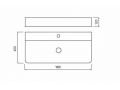 Vasque 42x90 cm, en cramique blanc - COUNTER TOP 1011