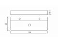 Vasque 42x110 cm, en cramique blanc - COUNTER TOP 1012
