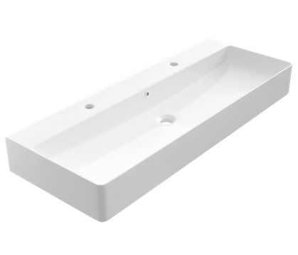 Vasque 42x110 cm, en cramique blanc - COUNTER TOP 1012