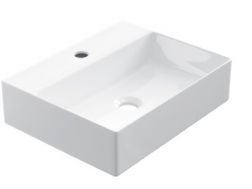 Vasque 35x45 cm, en céramique blanc - COUNTER TOP 1008