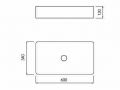 Vasque 60x34 cm, en cramique blanc - COUNTER TOP 2403