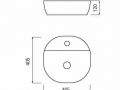 Vasque 405x405 mm, en cramique blanc - COUNTER TOP 1006