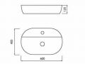 Vasque 600x400 mm, en cramique blanc - COUNTER TOP 1009