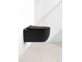 Noir mate - Cuvette COURTE, de toilette, suspendu, pour WC