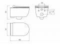 Noir mate - Cuvette COURTE, de toilette, suspendu, pour WC