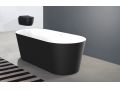 Vrijstaande badkuip, 1700 x 800 x 580 mm, acryl, mat zwart - BASQ
