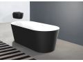 Vrijstaande badkuip, 1700 x 800 x 580 mm, acryl, mat zwart - BASQ