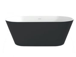 Baignoire îlot, 1700 x 800 x 640 mm, en résine minérale Solid Surface, de couleur mate - HYDRA anthracite