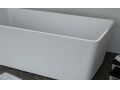 FritstÃ¥ende badekar, 1700 x 800 x 580 mm, i solid overflade mineralharpiks, i mat farve - KUBO