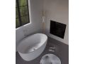 Vrijstaande badkuip, 1400 x 880 x 550 mm, in minerale hars Solid Surface, in matte kleur - ELY