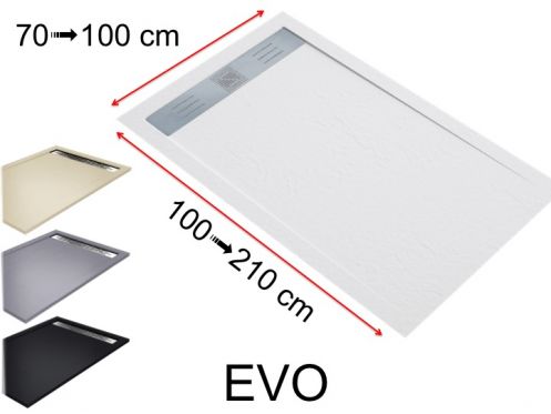 Receveur douche, caniveau, en rsine minrale - EVO 120