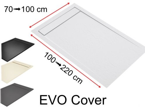 Receveur douche, caniveau, en rsine minrale - EVO COVER 120