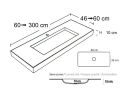 Plan vasque thermoform, suspendue ou  encastrer, en Solid-Surface - ATENAS CURVO 40