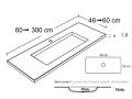 Plan vasque thermoform, suspendue ou  encastrer, en Solid-Surface - ATENAS CURVO 40