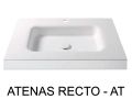 Plan vasque thermoform, suspendue ou  encastrer, en Solid-Surface - ATENAS RECTO 45