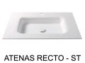 Plan vasque thermoform, suspendue ou  encastrer, en Solid-Surface - ATENAS RECTO 45