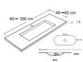 Plan vasque thermoform, suspendue ou  encastrer, en Solid-Surface - BRUSELAS CURVO