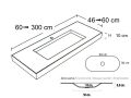 Plan vasque thermoform, suspendue ou  encastrer, en Solid-Surface - BRUSELAS CURVO