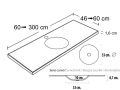 Thermogevormde wastafel, hangend of ingebouwd, in Solid-Surface - LISBONA CURVO 33