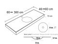 Plan vasque thermoform, suspendue ou  encastrer, en Solid-Surface - LISBONA CURVO 33