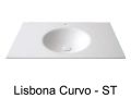 Termoformet håndvask, ophængt eller indbygget, i solid overflade - LISBONA CURVO 33