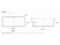 Baignoire lot, 1700 x 750 x 590 mm, en rsine minrale Solid Surface, de couleur mate - TAHOE