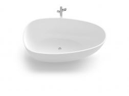 Baignoire îlot, 1700 x 800 x 880 mm, en résine minérale Solid Surface, de couleur mate - GARDA