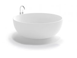 Baignoire îlot, Ø 1350 mm, en résine minérale Solid Surface, de couleur mate - ISEO