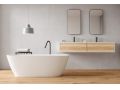 Vrijstaande badkuip, 1600 x 720 x 560 mm, in minerale hars Solid Surface, in matte kleur - NESS