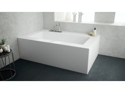 Badekar, 1950 x 1270 x 490 mm, i Solid-Surface mineralharpiks, efter mÃ¥l - ENOL 155