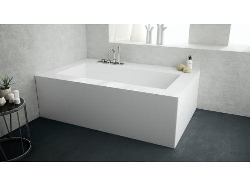 Badekar, 1950 x 1270 x 490 mm, i Solid-Surface mineralharpiks, efter mål - ENOL 155