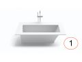 Baignoire, 1950 x 1270 x 490 mm, en rsine minrale Solid Surface, sur mesure - ENOL 155