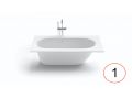 Baignoire, 1800 x 930 x 540 mm, en rsine minrale Solid Surface, sur mesure - LOMOND