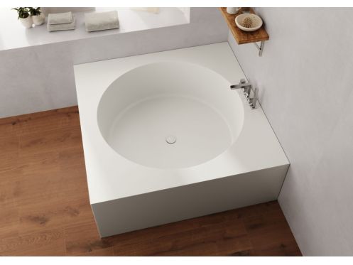 Baignoire,  1418 mm, en rsine minrale Solid Surface, sur mesure - MIDOL