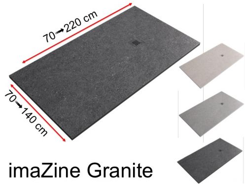Receveur de douche, impression digitale, effet granite - imaZine granite 60