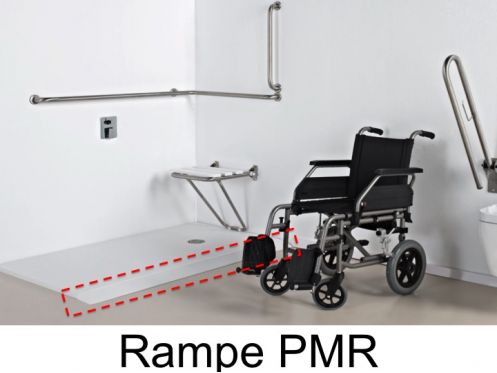 Rampe PMR, pour receveur de douche extra-plat*