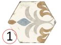 Bohemia Lola - 21 x 25 cm - Gulv- og vÃ¦gfliser, sekskantet mat alderen finish