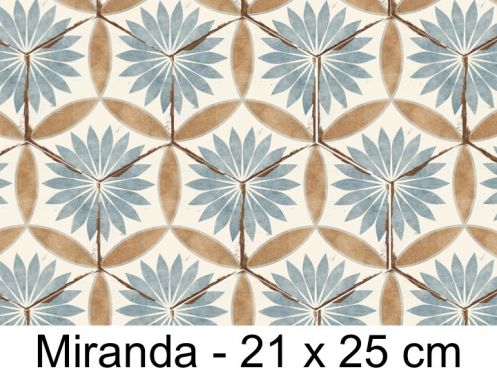 Bohemia Miranda - 21 x 25 cm - Carrelage sol et mur, finition vieilli mate hexagonal