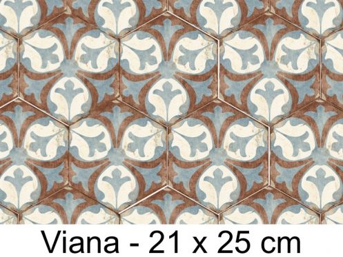 Bohemia Viana - 21 x 25 cm - Płytki podłogowe i ścienne, heksagonalne matowe, postarzane
