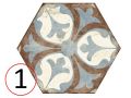 Bohemia Viana - 21 x 25 cm - Vloer- en wandtegels, zeshoekige matte verouderde afwerking