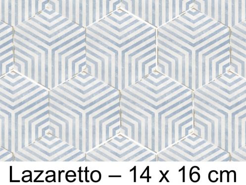 Capri Lazaretto - 14 x 16 cm - Płytki podłogowe i ścienne, heksagonalne matowe, postarzane