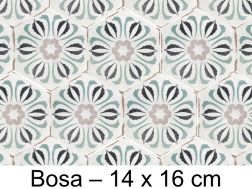 Capri Bosa - 14 x 16 cm - Carrelage sol et mur, finition vieilli mate hexagonal