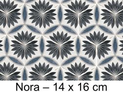 Capri Nora - 14 x 16 cm - Carrelage sol et mur, finition vieilli mate hexagonal