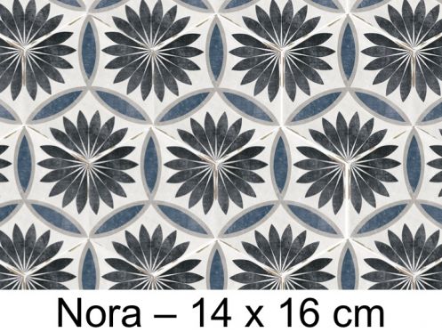 Capri Nora - 14 x 16 cm - Płytki podłogowe i ścienne, heksagonalne matowe, postarzane