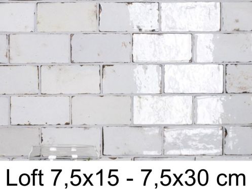Loft 7,5x15 - 7,5x30 cm - PÅ‚ytki Å›cienne, wyglÄ…d cegieÅ‚